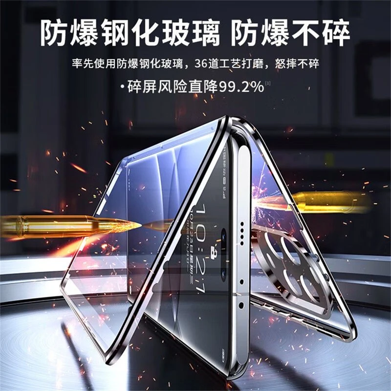 Pełne etui 360 dla Honor 400 Pro Honor400 400Pro 5G Dwustronna magnetyczna adsorpcja Metalowe szkło hartowane Pokrowiec ochronny — zdjęcie produktu 4