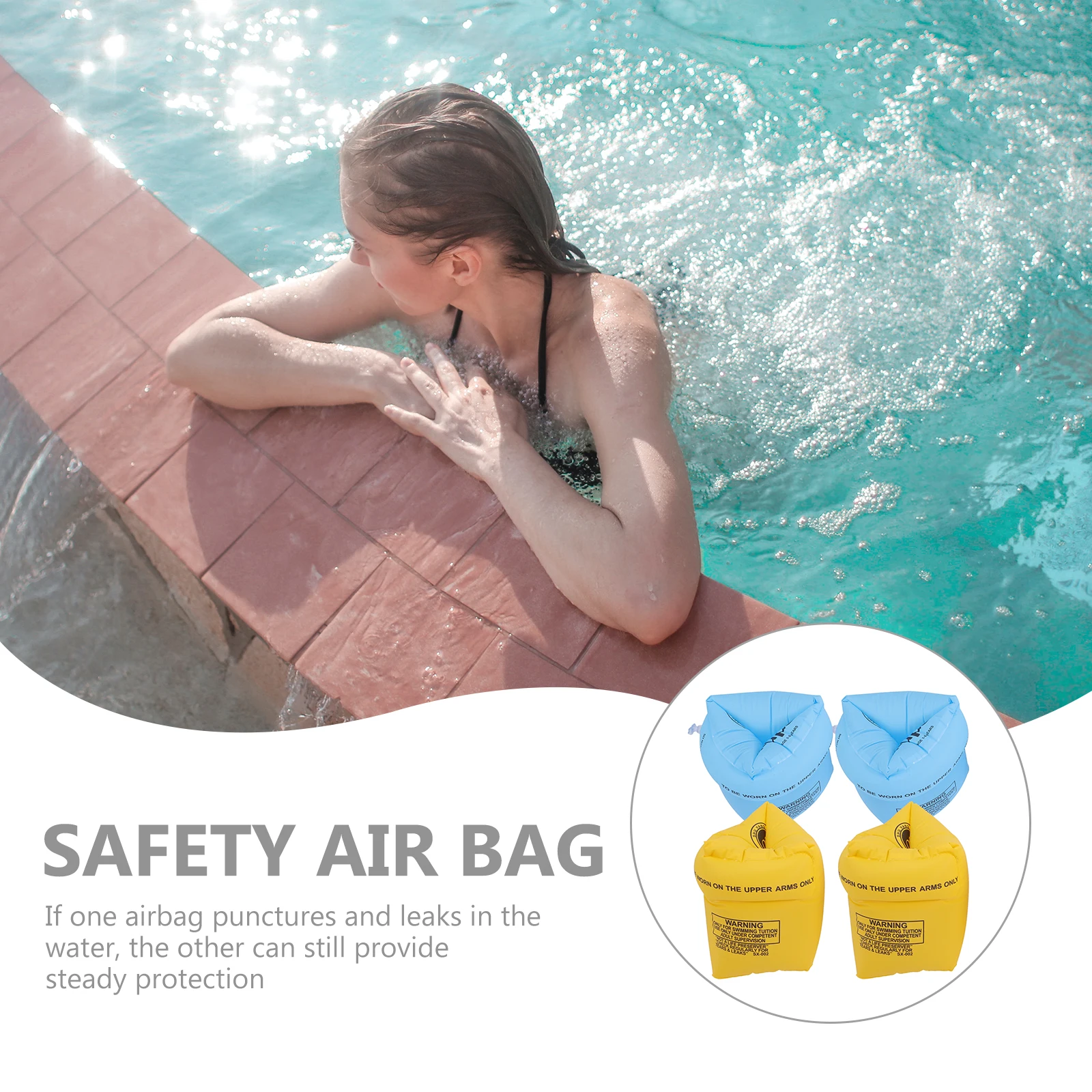 

4 Pcs Inflatable Swimming Arm Ring Armbands Floating Sleeves Floaties for Adults Major Pvc Pool Circle Rings Man