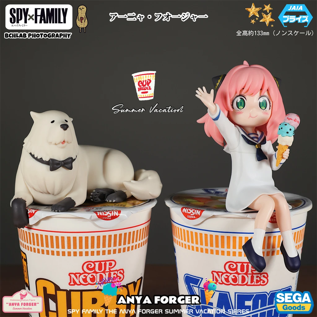 مجسم الرسوم المتحركة SEGA Spy X Family - Anya Forger Noodle Stopper Holiday Ice Cream Ver. هدية لطيفة لتزيين المكتب قابلة للجمع في المخزون