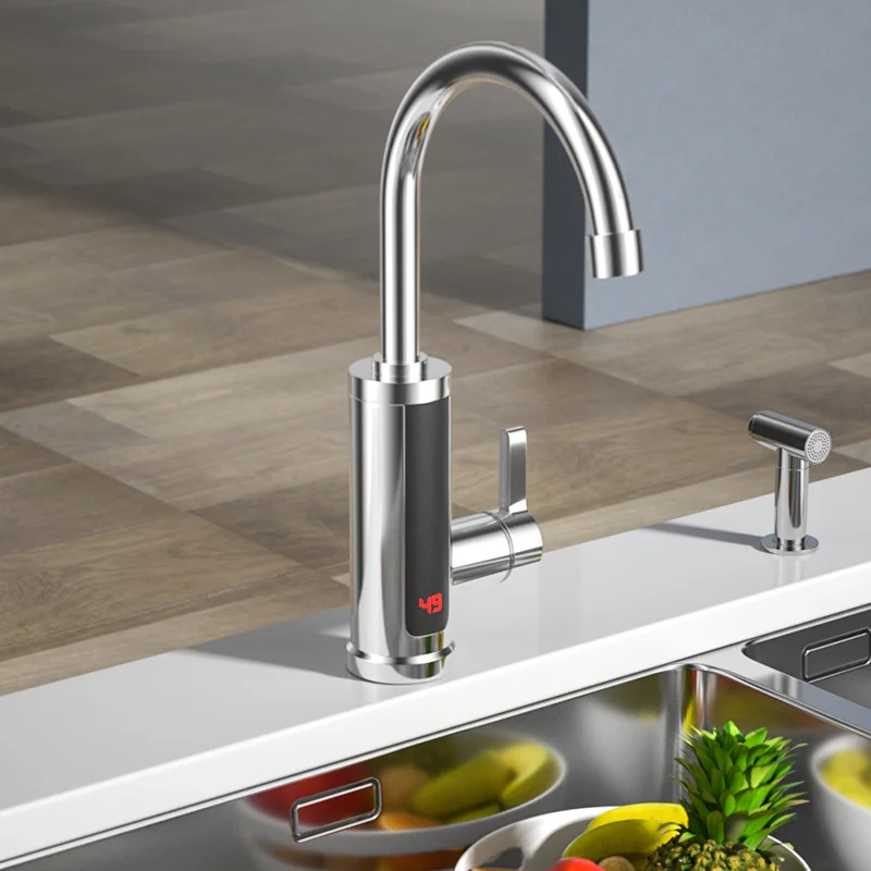 3000W Instant Electric LCD Faucet Instant Tap 360° Fast Heater Heating Hot/Cold Water Supply for Bathroom Kitchen