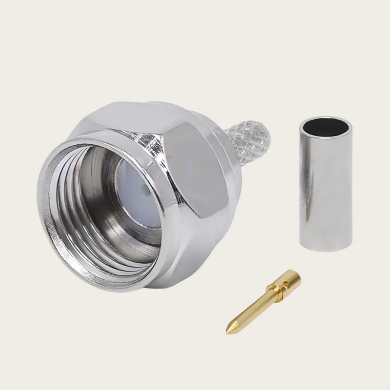 

10pcs RF cable connector F male crimp RG316 RG174/RG58 RG142 coaxial TV extension cable connector adapter