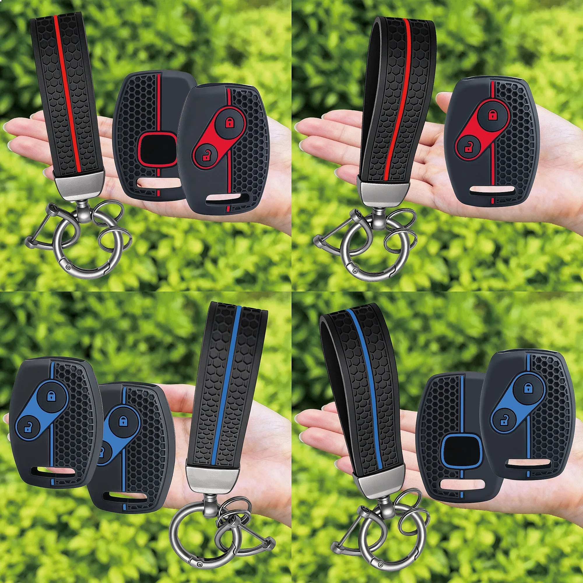 Car Key Fob Cover Silicone For Honda Civic Fit CRV Jazz Insight 2 Buttons Auto Key Shell