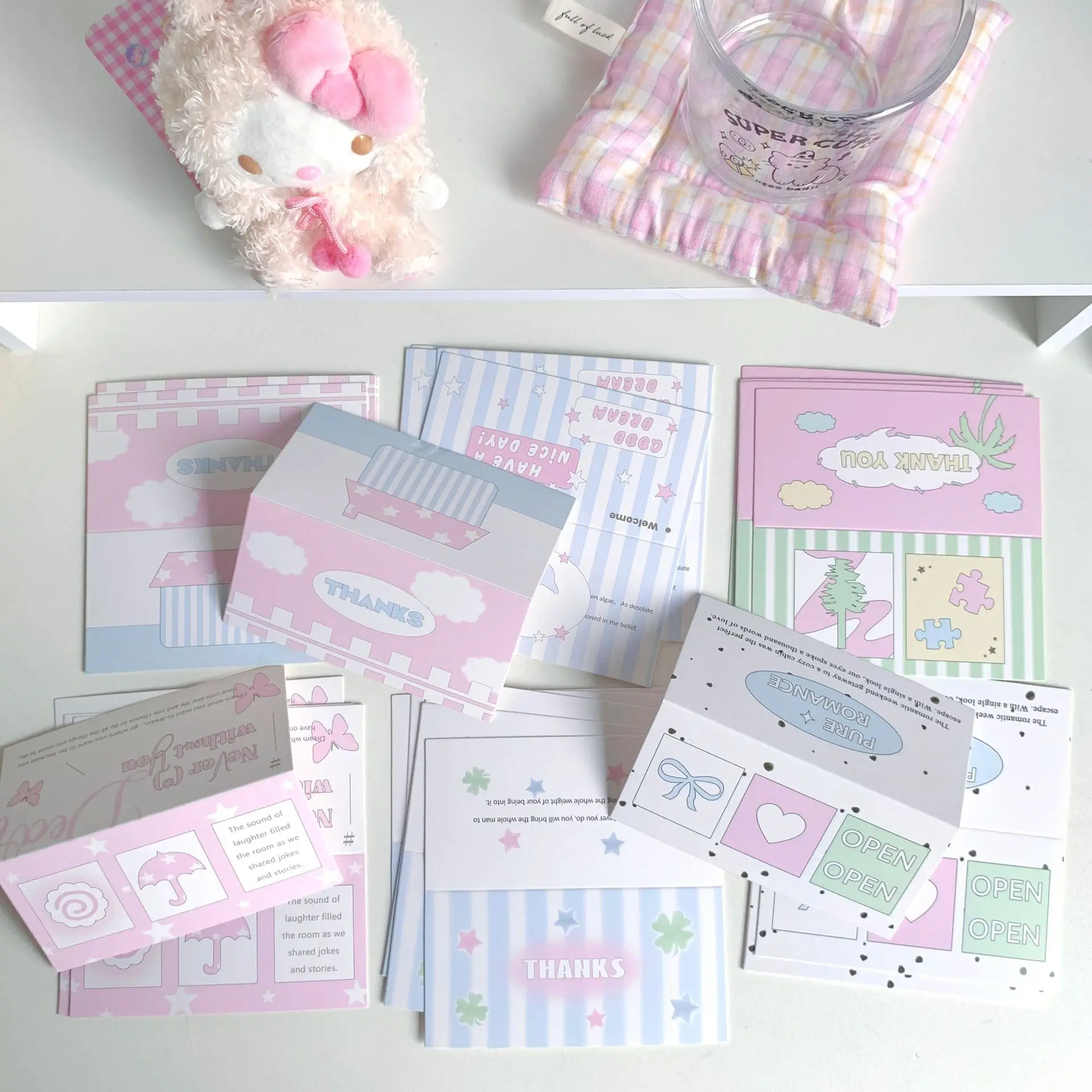 10 Pcs/Pack Cute Korean Style Packaging Card Head Idol Photo Card Package Supplies Gift Packaging Decoration Card Bow Butterfly