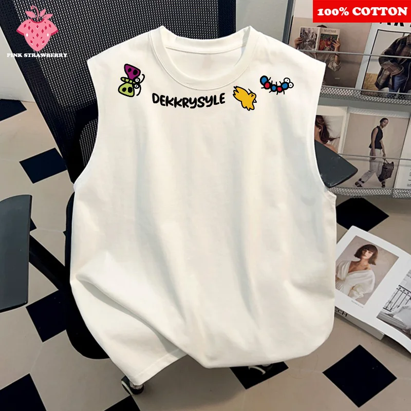 

Cartoon Animal Print Vest T-shirt Men Women Summer New Sleeveless Fitness Sport Sweat absor Vest Quick Dry Y2k Top men clothing