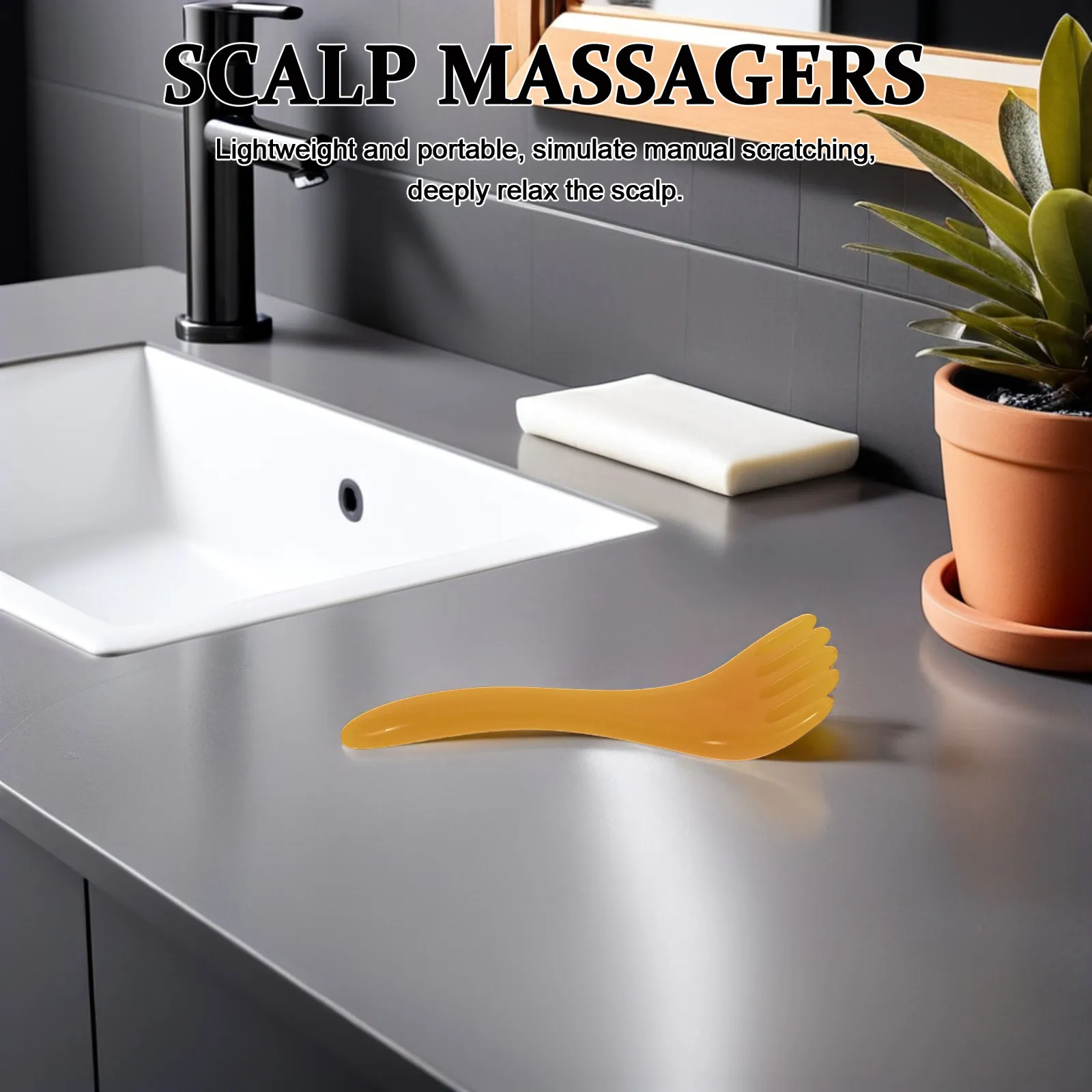 3Pcs Resin Scalp Massager Comb Handheld Five-Claw Head Scratcher Portable Deep Meridian Massage Hair Tool Scalp Massage Comb Set