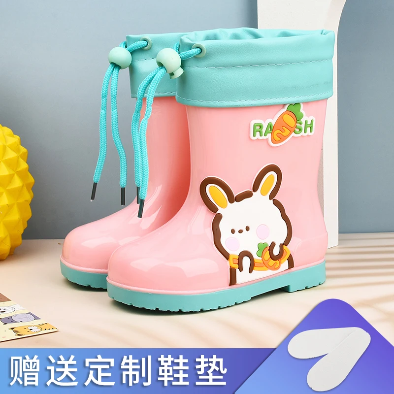 Waterproof and Non Slip Baby Rain Boots for Boys and Girls, Plush and Detachable Water Shoes