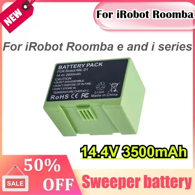 

14.4V 3500mAh Replacement Battery for IRobot Roomba E and I Series I7+ E5 7550 7150 I3 3150 I3+ 3550 I4 I6 Accessories