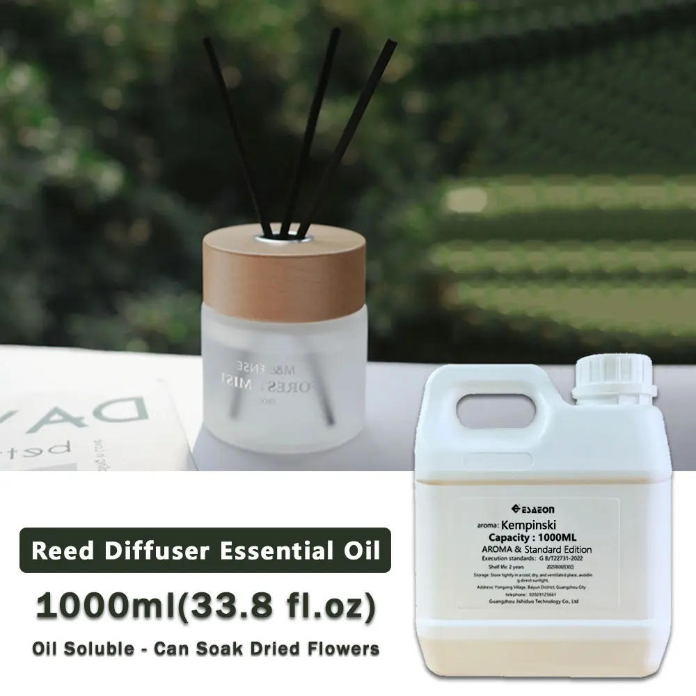 ESAEON 1000ml (33.8 fl.oz) Kempinski/Hilton Essential Oils - For Reed Diffuser & Fireless Aromatherapy, Rattan Diffuser Essence