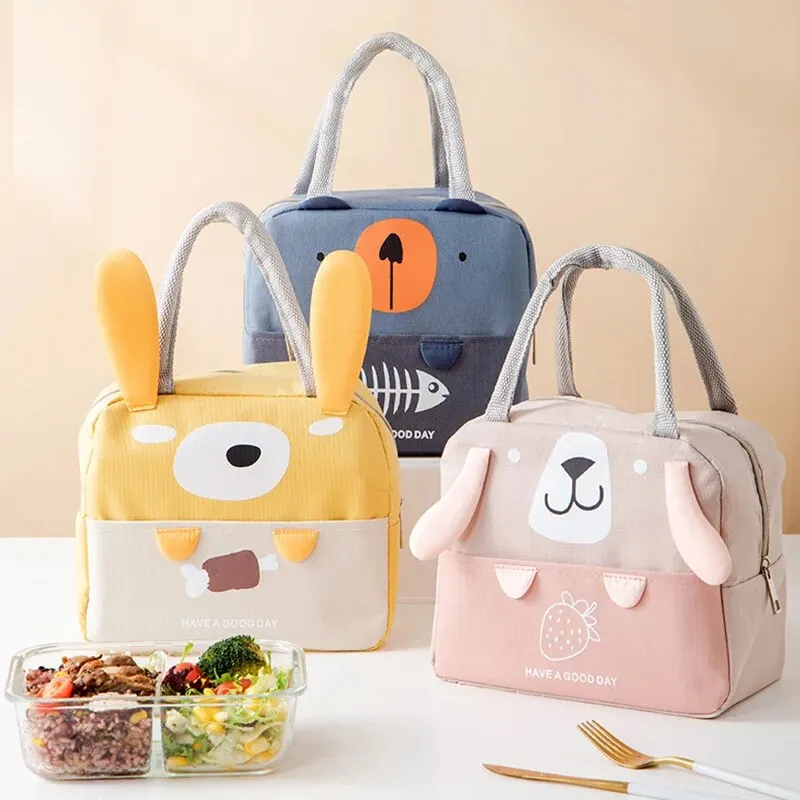 1PC Cute lnsulation Lunch Box Portable Fridge Thermal Bag Cartoon Pattern Bento BagFor Teenagers Workers At School Canteen