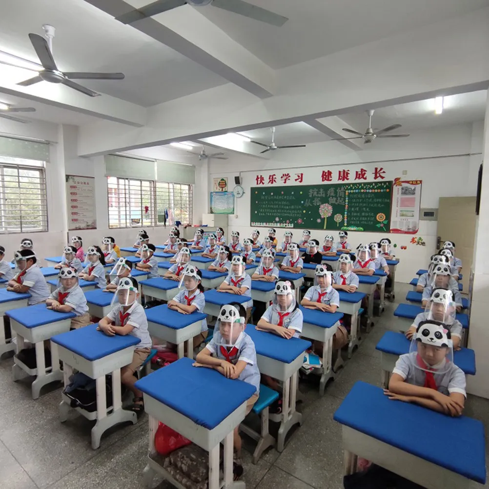 

2Pcs Cartoon Protective Face Mask Full Face Guard Anti-Splash Anti-Fog Cover for Kids Classroom Protective Mask
