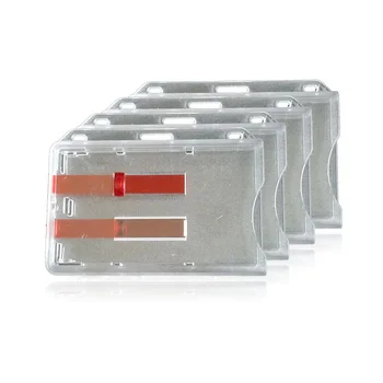 Alça deslizante dupla tipo etiqueta de identificação caso de permissão de trabalho para funcionários enfermeira passagem de funcionário capa de cartão de trabalho manga cartão de slot de dupla face