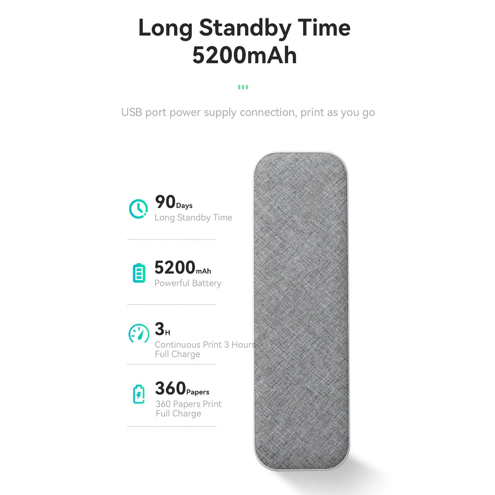 【ใหม่】เครื่องพิมพ์ภาพถ่ายไร้สายแบบพกพา A4 เชื่อมต่อ USB และบลูทูธ พร้อมกระดาษความร้อน 1 ม้วน รองรับการพิมพ์กระดาษขนาด 2 นิ้ว/3 นิ้ว/4 นิ้ว พิมพ์ไฟล์ PDF