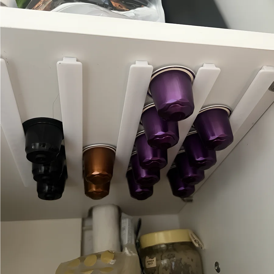 Nestlé Coffee Capsule Storage Rack, No Drilling Required, Large Capacity, Adhesive Capsule Holder, Space-Saving Kitchen Gadget