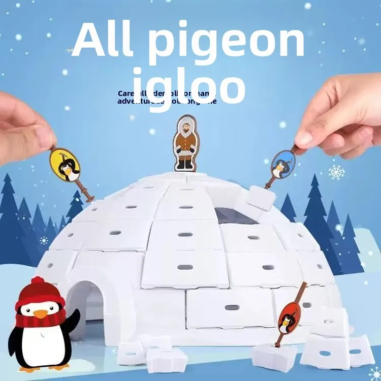 Gioco Rompighiaccio Casa sulla Neve dei Pinguini |   Giocattolo da Tavolo per Bambini Transfrontaliero |   Gioco Educativo Interattivo Genitore-Figlio per la Demolizione del Ghiaccio