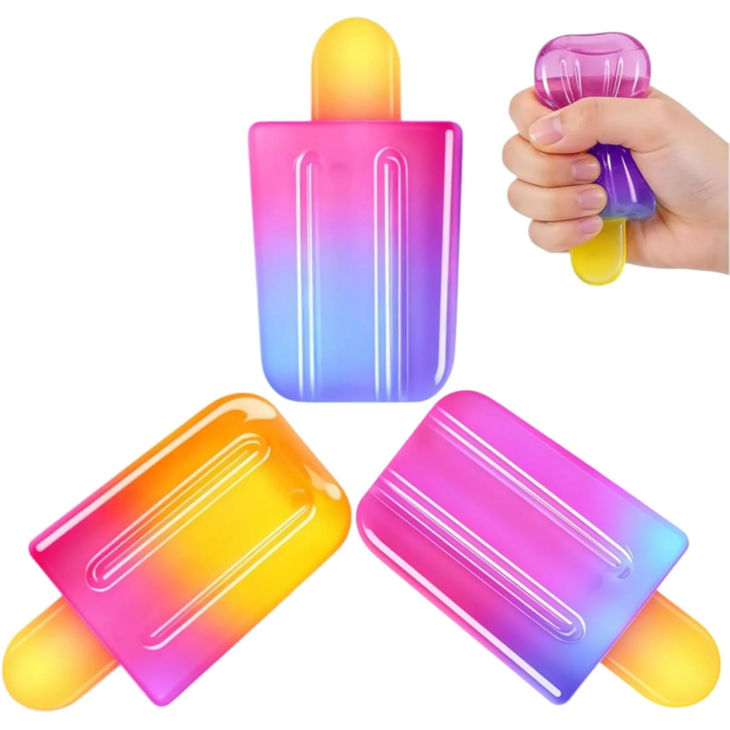 Ice Cream Squishy Toy Taba Popsicle Stretchy Summer Party Favor Stress Relief Fidget Toy Novelty Sensory Toy for Anxiety Relief