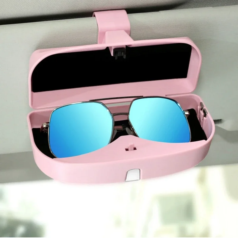 Multifunction Car Glasses Holder Sun Visor Glasses Case Organizer Magnetic Storage Box Card Holder Auto Interior Accessories