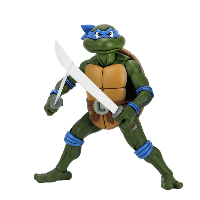 In Stock NECA Original Ninja Tortoise Leonardo Da Vinci Joint Movable 18-inch Model Tortoise Manual Hobby Collection Furnishings