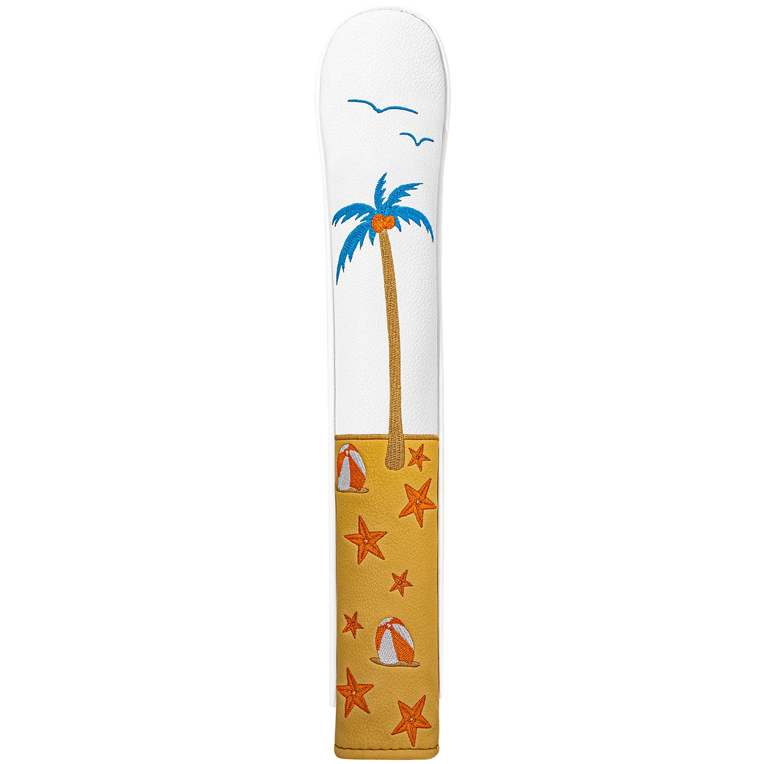 1PC Beach Coconut Tree Embroidery Golf Alignment Stick Cover, Stylish Golf Direction Rod Protective Sleeve