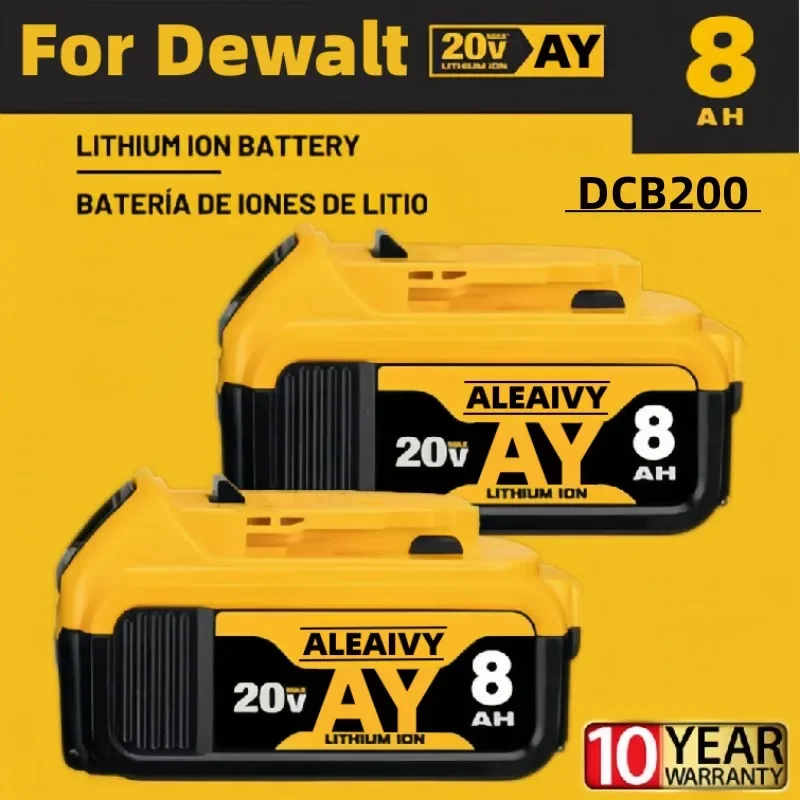 For Dewalt 18V and 20V MAX Power Tool Battery -Versatile, Fully Compatible,DCB180 DCB200 20V 8000mAh Lithium Replacement Battery