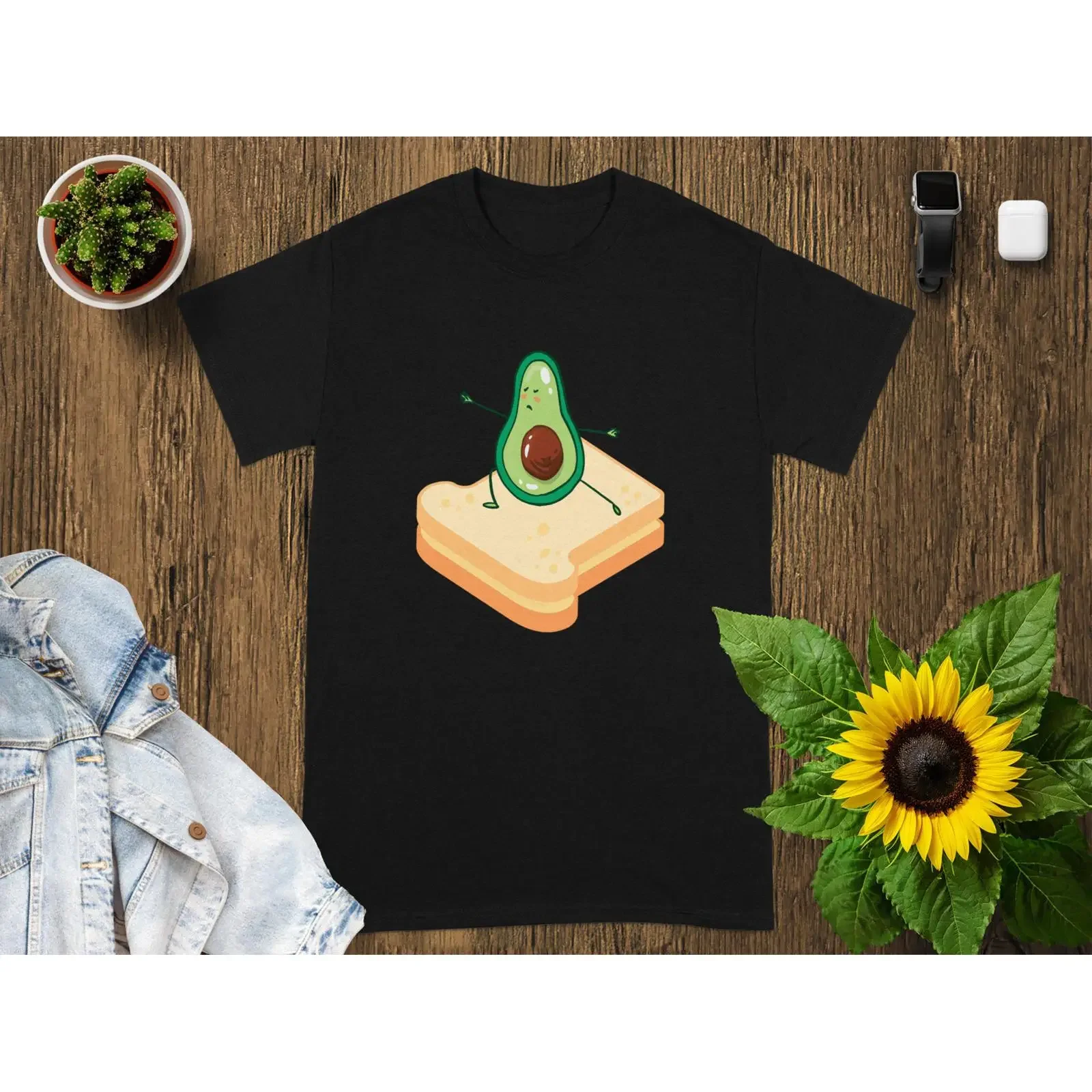 Funny Avocado Toast T Shirt Quirky Cartoon Foodie vintage Washed designer clothes streetwear fashion Stylish Soft Stretched