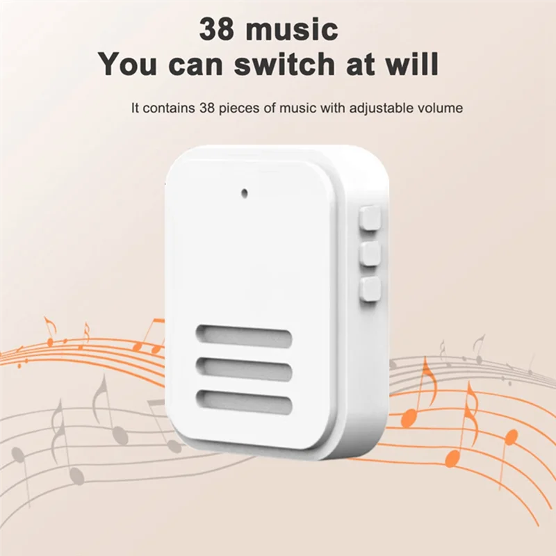 AT44-Smart Doorbell Two-Way Intercom Camera Phone Remote Video Home Protection Night Vision Bell Camera White Plastic