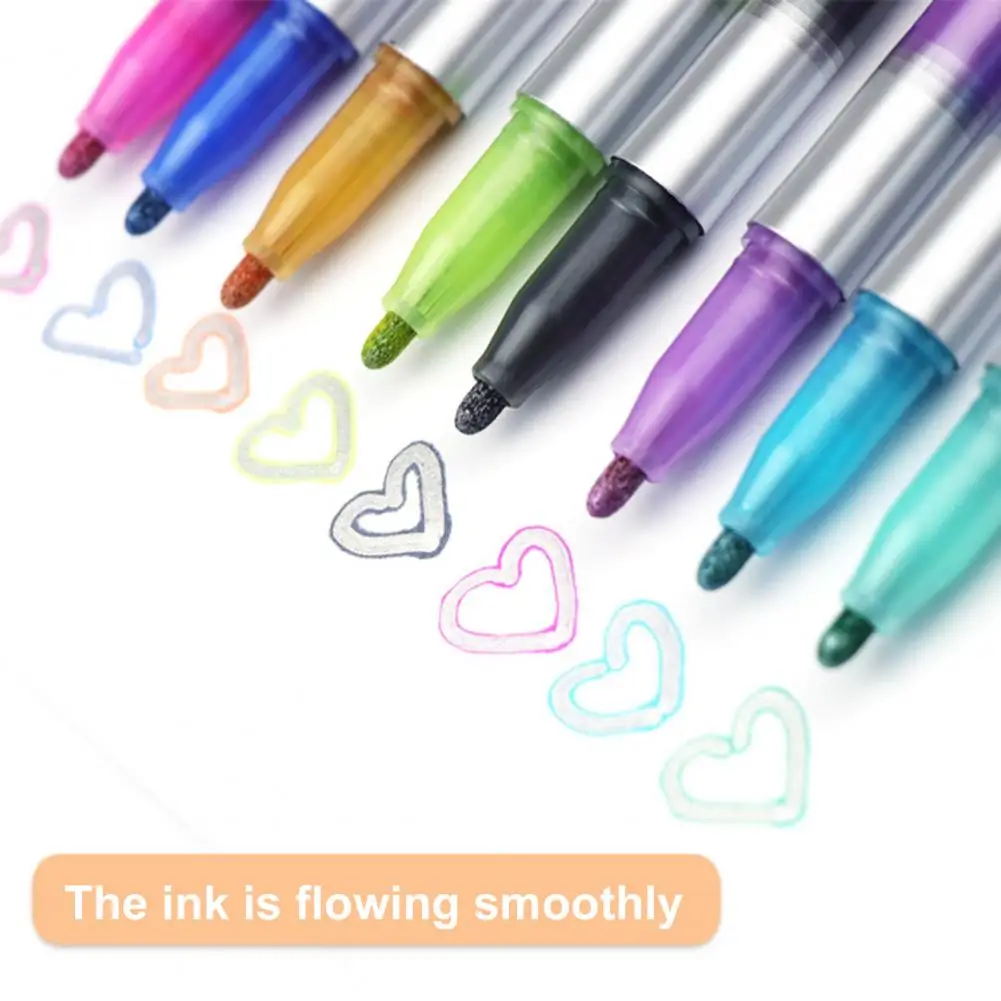 

Colorfast Outline Pens Comfortable Grip 8 Colors Safe No Odor Outline Pens Stationery Highlighters for Office