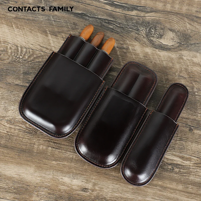 Two in one convenient cigar moisturizing case with genuine leather cigar case in stock