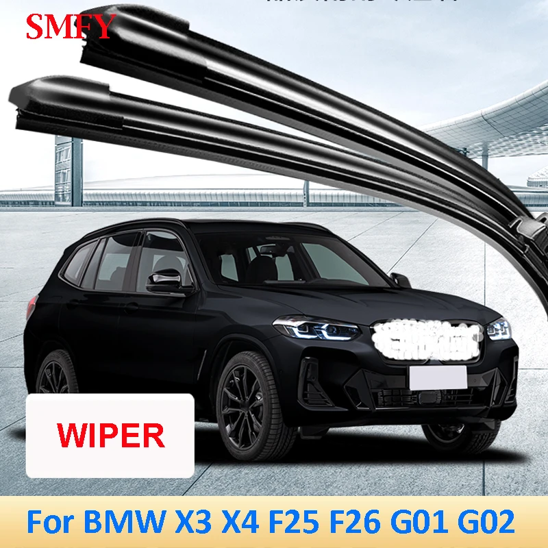 For BMW X3 X4 E83 F25 F26 G01 G02 Accessories Car Wiper LHD & RHD Front Wiper Blades Front Windshield Wiper Strips Sets