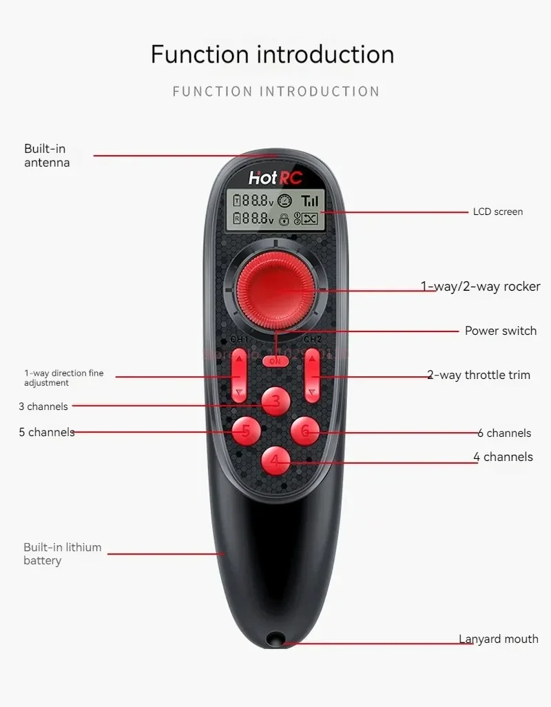 Hotrc Ds-600 6ch 2.4ghz نظام الراديو الارسال تحكم عن بعد مع Ds 600 Pwm 6 قناة استقبال لقارب Rc