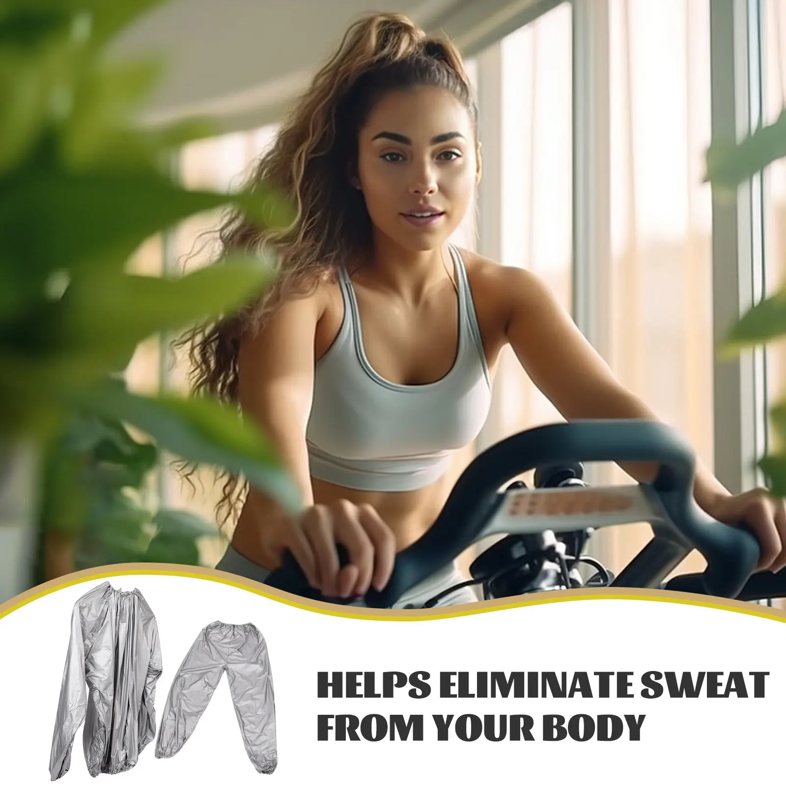 

1Pc Sweat Sauna Suit 0.1mm Size Gym Home Use Fat Burning Comfortable Fit High Quality Materials