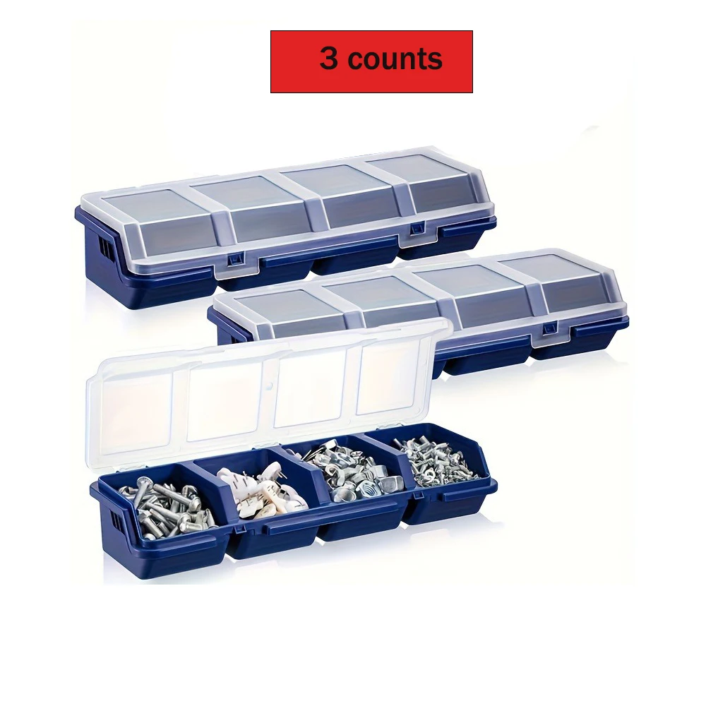 1/3 pezzi scatola di immagazzinaggio di strumenti in plastica multi-scomparto organizzatore per viti parti piccole parti hardware durevole cassetta degli attrezzi per gioielli