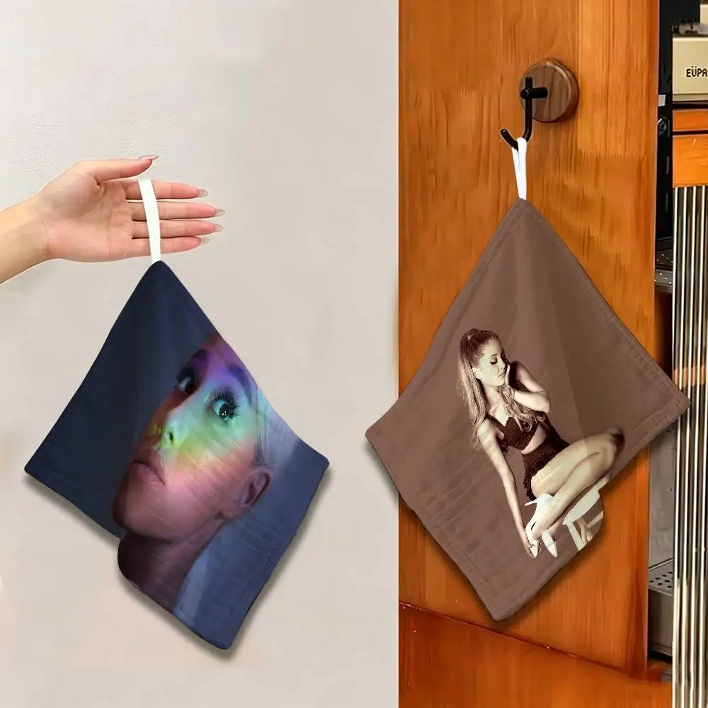 Singer A-Arianas-G-Grandes Polyester Cotton Hanging Kitchen Towel, Absorbent Hand Wiping Cloth for Daily Cleaning Drying