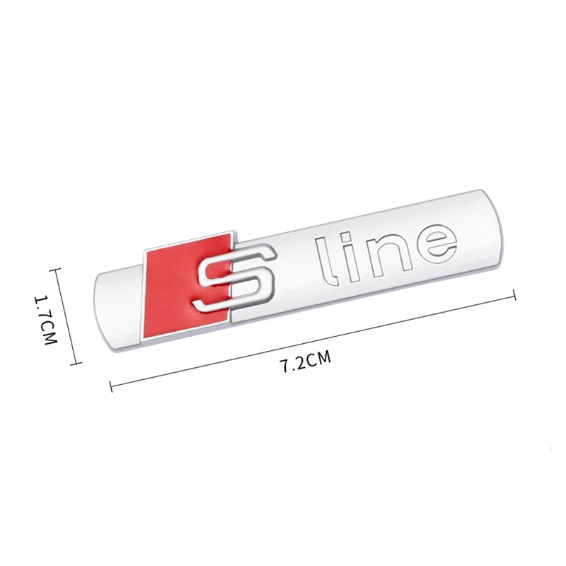 Car 3D Metal S Line Logo Decals Badge Emblems Sticker For Audi Sline A3 A4 A5 A6 A7 A8 Q3 Q5 Q7 S3 S4 S5 S6 S7 B6 B7 B8 C5 C6 C7