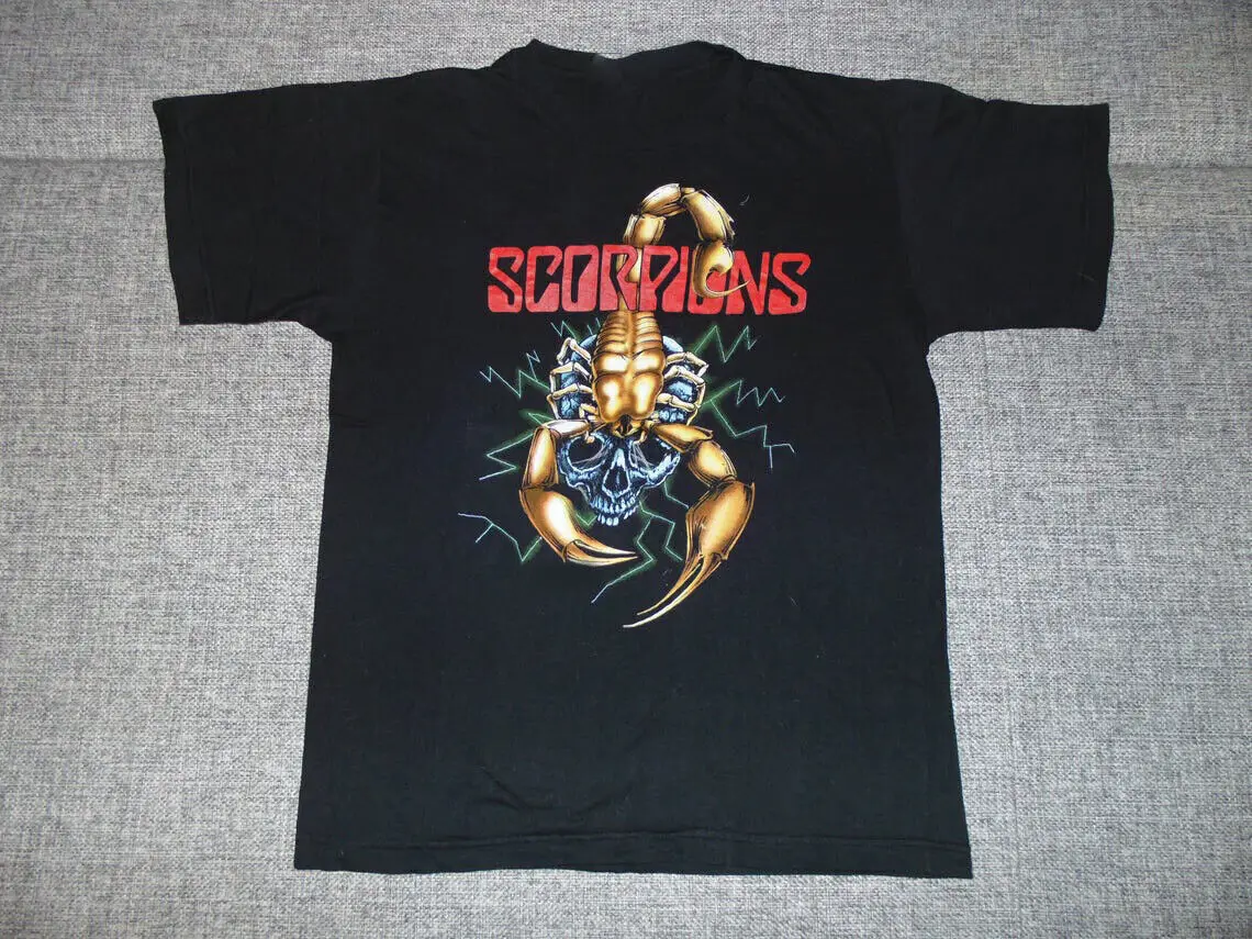 Reprint Scorpions Band Tour Short Sleeve Black Men S-2345XL T-Shirt