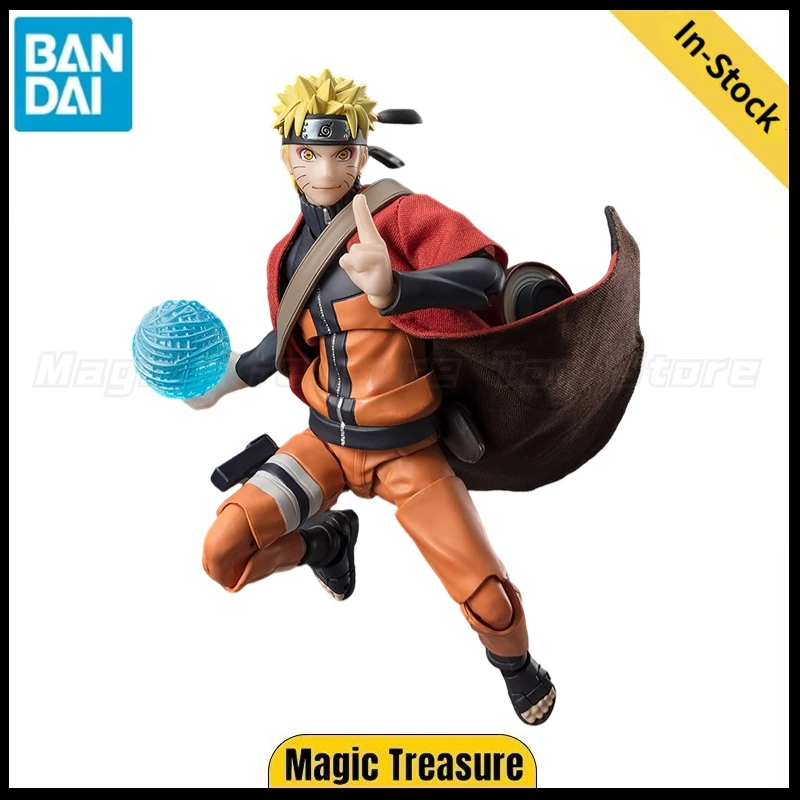 Original Bandai SHF NARUTO Shippuden Naruto Uzumaki Sage Mode The Savior of Konoha Who Inherits The Teacher's Will Movable Model