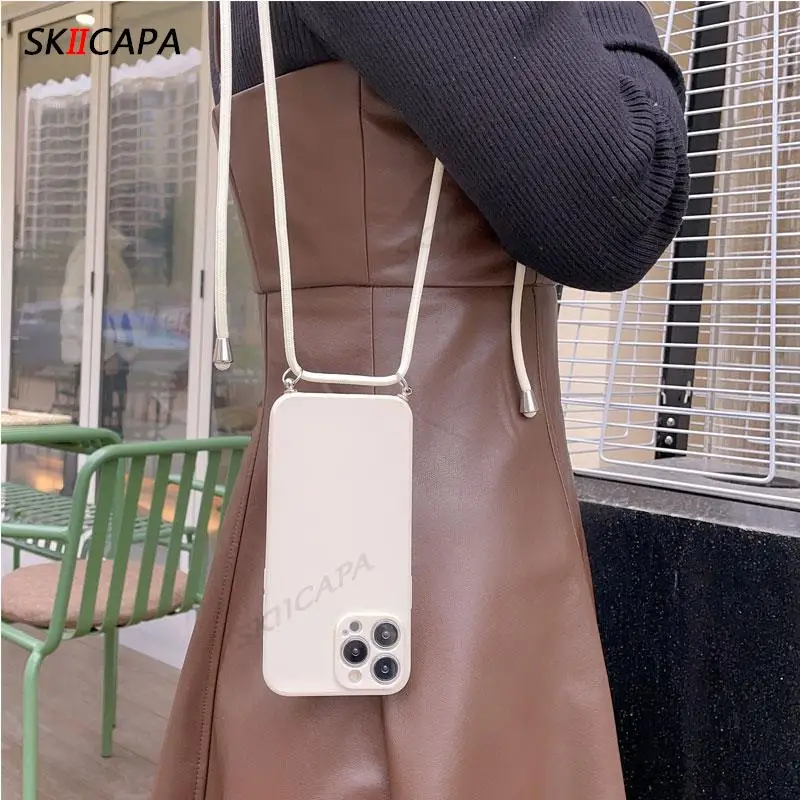 15T Crossbody Necklace Strap Cord Lanyard Soft Case for Xiaomi 15T 17T Pro Mi15 T Camera Protect Silicone Bumper Cover Shell