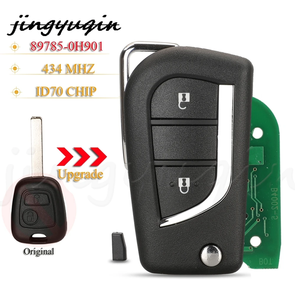 

Jingyuqin 2BTN 89785-0H901 Модифицированная флип-карта 433 МГц 4D70 для Toyota Aygo Peugeot 106 107 подходит для Citroen c1 с VA2