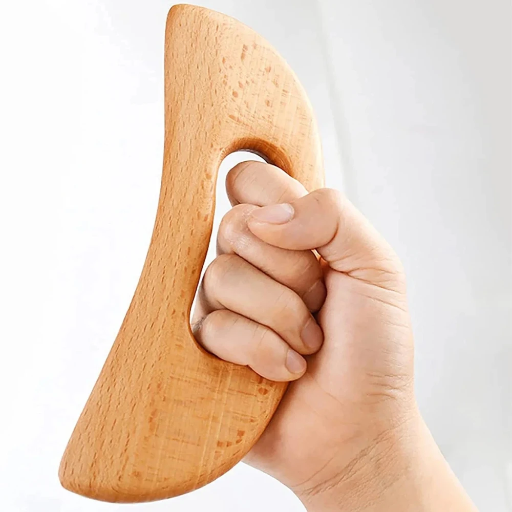Natural Wood Cellulite Massager Gua Sha Tool Full Body Muscle Scraping Back Neck Legs Pain Relief Wood Body Care