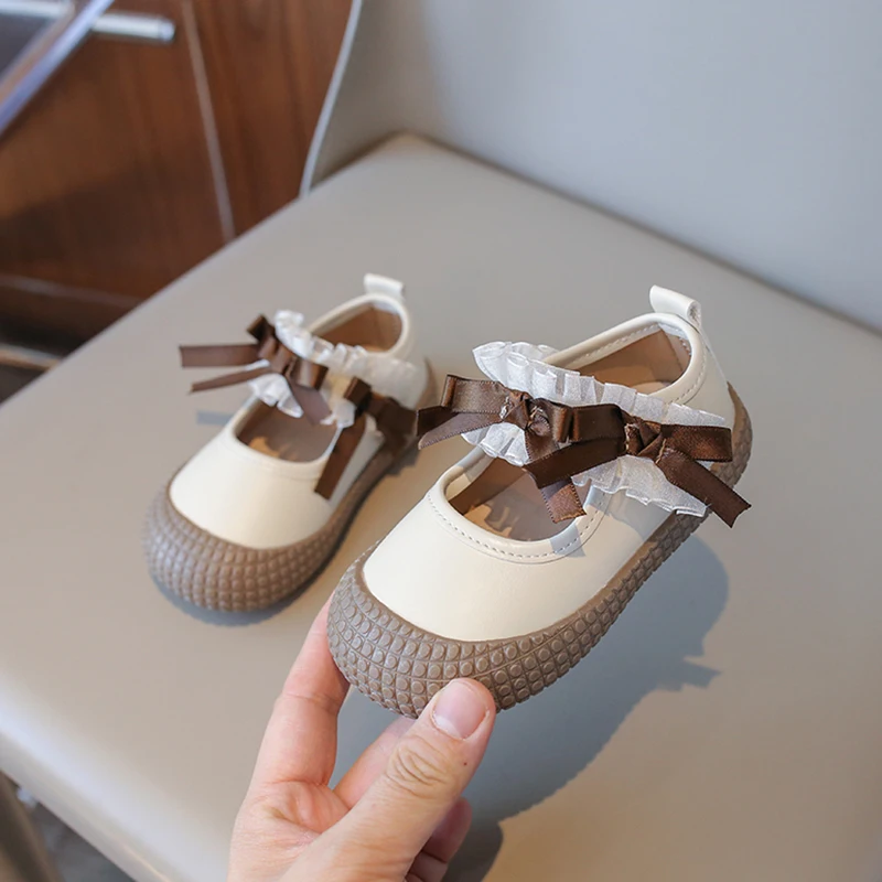 Children Shoes New Girls Leather Shoes Fashion Sweet Bow Princess Shoes Spring Wedding Performance