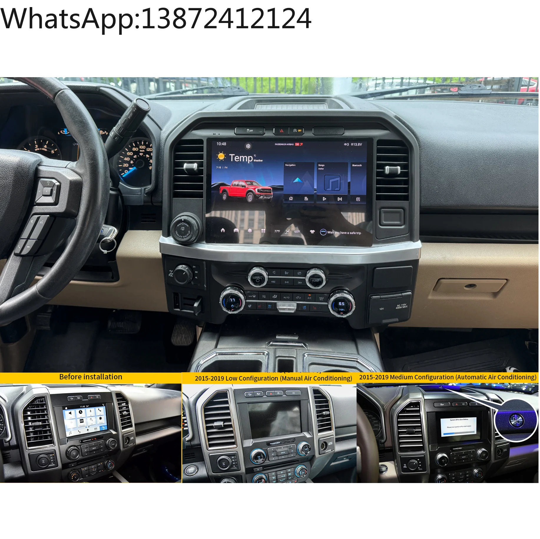 

13.1" Car Radio Stereo for Ford F150 F250 F350 F450 2015 -2021 Car GPS Head Unit Multimedia Video Player Auto Radio Carplay