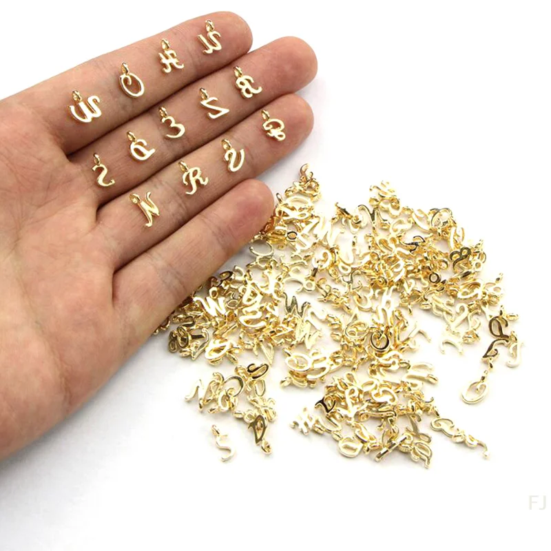 [YU]26Pcs Gold A-Z Letters Alphabet Charms Pendant DIY Jewelry Making Accessories