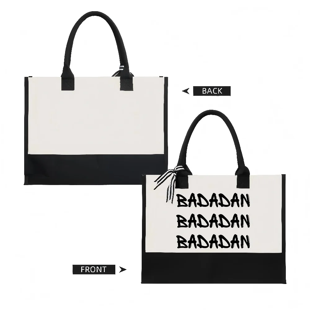 BADADAN 2026 وصول جديد موضة عملية واسعة قابلة لإعادة الاستخدام حمل حقيبة نمط طباعة 2 لهجة الثقيلة حقيبة كتف كبيرة للجميع #2