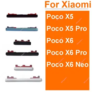 Bilashmart Power On/Off Switch Volume Buttons Xiaomi Poco X5 X6 Pro X6 Neo Power Volume Audio Side Keys Replacement Repair Parts