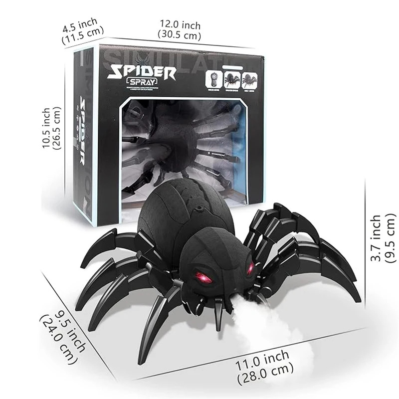 Simulation Electric Rc Spray Spider Novelty Children Toy Wireless Remote Control Light Music Animal Realistic Christmas Pet Toy