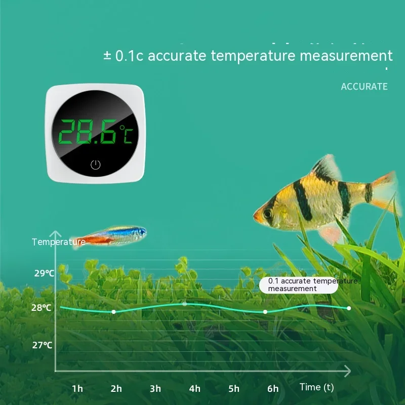 

Lcd Aquarium Thermometer Fish Tank Water Thermometer High Precision Water Temperature Meter Reptile Box Electronic Thermometer