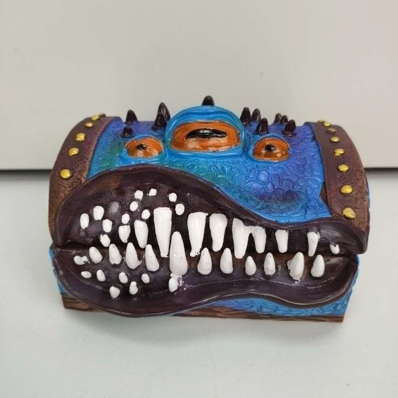 Mysterious Resin Craft Big Mouth Demon Box Figurine Decorative Storage Container Home Decor Unique Halloween Style Ornament Gift