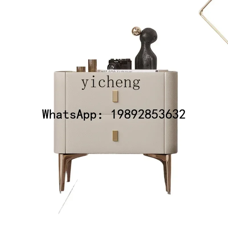 light luxury bedside table modern rock slab minimalist bedroom bedside table with drawers