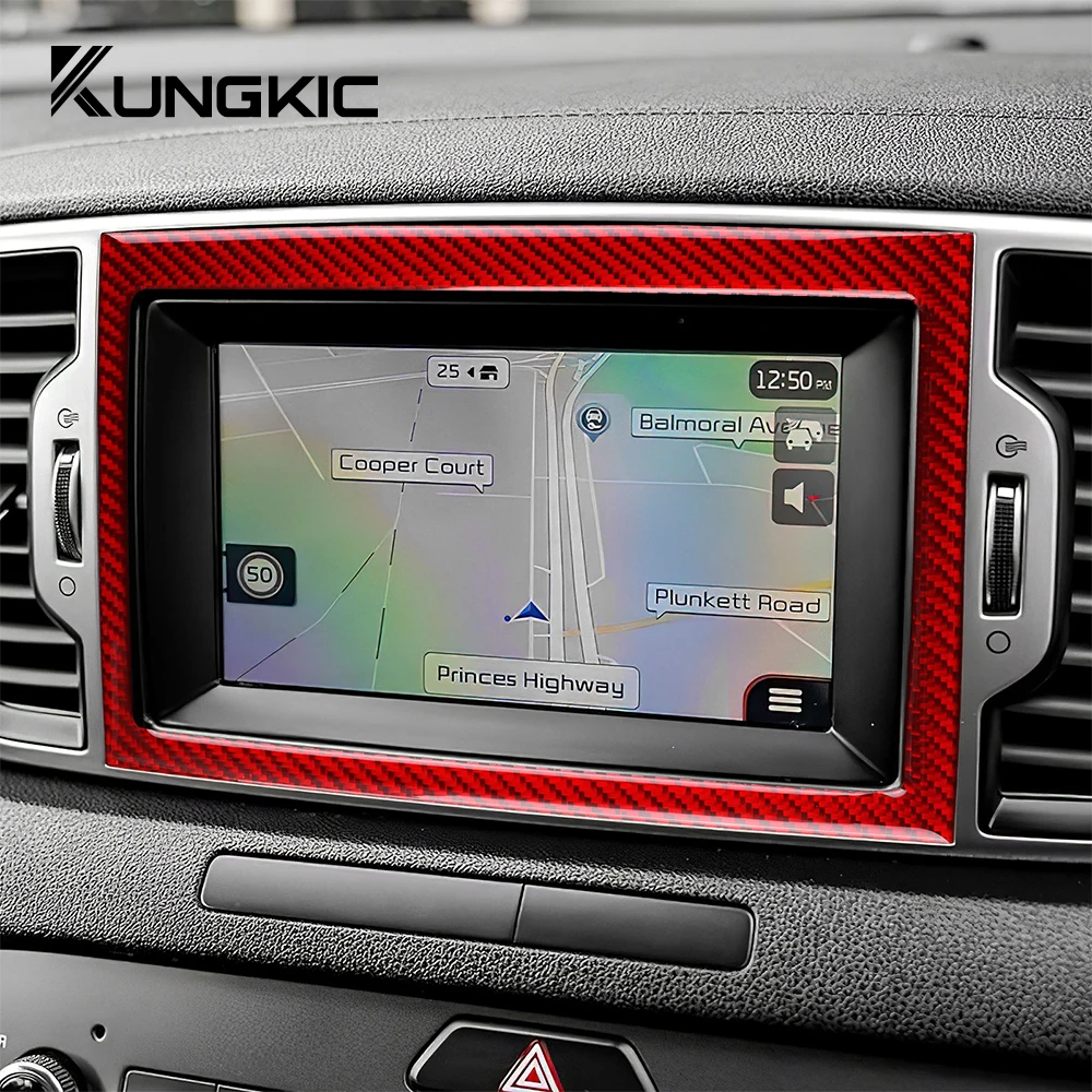Real Soft Carbon Fiber Sticker For Kia Sportage 2017 2018 2019 LHD RHD Car Central Control Screen Interior Trim Accessories