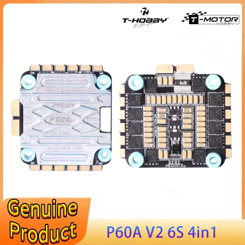 

T-Motor T-Hobby P60A V2 4in1 ESC 3-6S BLHeli32 DShot2400 30.5x30.5mm for 5-7" FPV Drone
