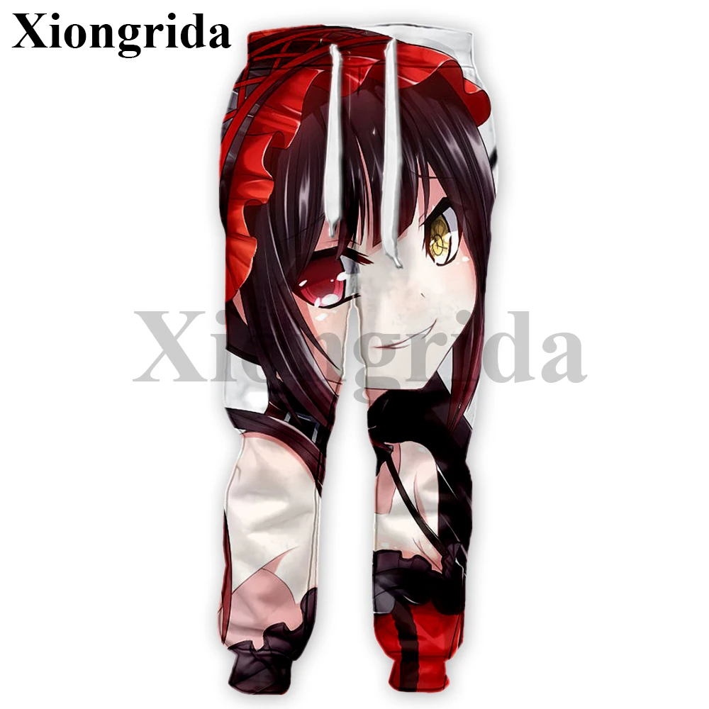 

Mens Anime Sweatpants Date A Live Tokisaki Kurumi 3d Print Pants Casual Harajuku Trousers Male Clothes S-5xl